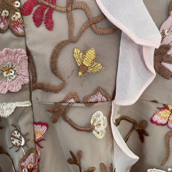 ⭐Botanic Butterflies Butterfly Bug Sequin Flutter Coquette Trendy Hip Mini Dress - Picture 6 of 9